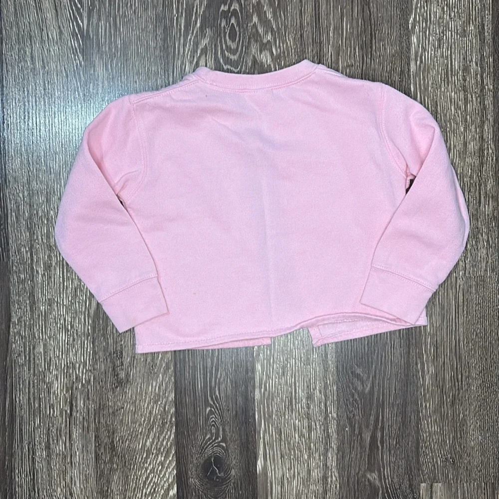 Vintage girls Pink Cardigan with Heart Patches size 4 - Picture 2 of 7